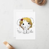 Schöner Babyelefone mit gelbem Haar Mitteilungskarte (Vorderseite/Rückseite Beispiel)