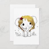 Schöner Babyelefone mit gelbem Haar Mitteilungskarte (Vorne/Hinten)