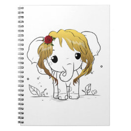 Schöner Babyelefone mit gelbem Haar Sp Notizblock