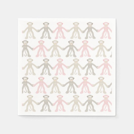 Schöner Babysocke-Affe Serviette (Vorderseite)