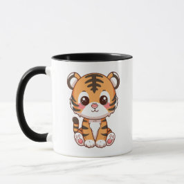 Schöner Babytiger sitzender Cartoon Tasse