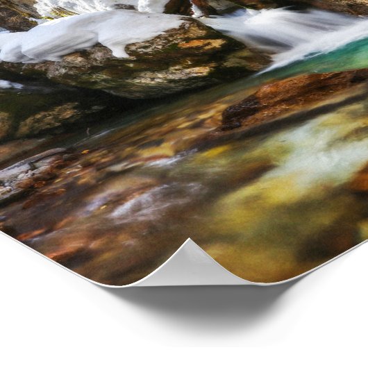 Schöner Bach in Gozd Martuljek Ende des Winters Poster (Ecke)