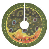 Schöner Bachforellenfang Polyester Weihnachtsbaumdecke (Vorderseite)