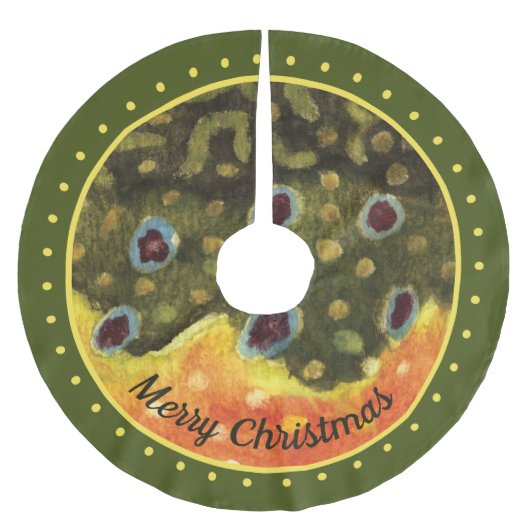 Schöner Bachforellenfang Polyester Weihnachtsbaumdecke (Vorderseite)