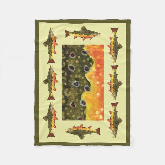 Schöner Bachforellenfisch Fleecedecke (Vorderseite)