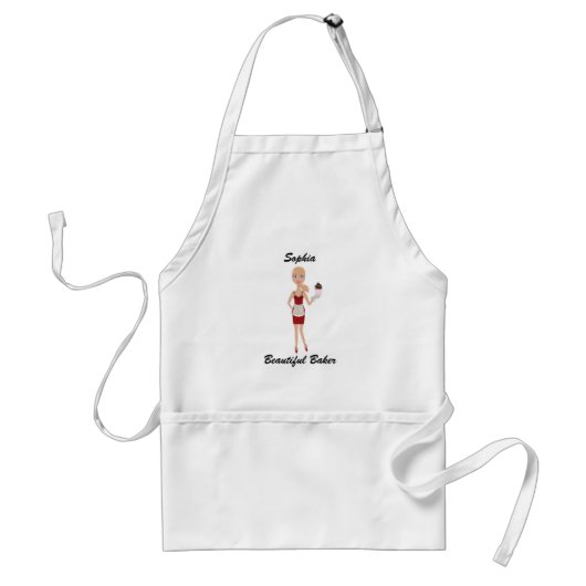 Schöner Bäcker-personalisierte Schürze-Blondine 2 Schürze (Vorne)