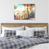 Schöner Balkon Aussicht Malerische Kunst Leinwanddruck (Insitu (Schlafzimmer))