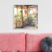 Schöner Balkon Aussicht Malerische Kunst Leinwanddruck (Insitu (Wohnzimmer))