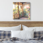 Schöner Balkon Aussicht Malerische Kunst Leinwanddruck (Insitu (Schlafzimmer))