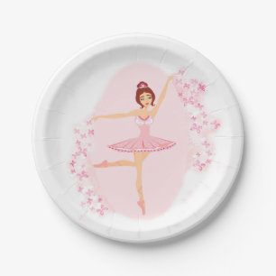 Schöner Ballerina Pappteller