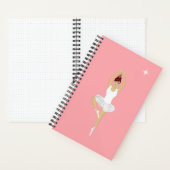 Schöner Balletttänzer auf rosa Notebook Notizblock (Innen)