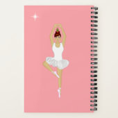 Schöner Balletttänzer auf rosa Notebook Notizblock (Rückseite)