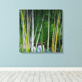 Schöner Bambushain grün gelb und grau Leinwanddruck (Insitu (Holzboden))