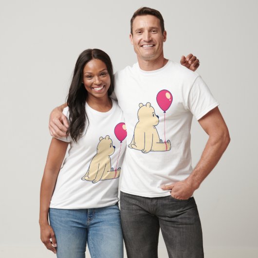 Schöner Bär mit rotem Ballon T-Shirt (Unisex)