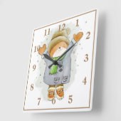 Schöner Bär Quadratische Wanduhr (Winkel)