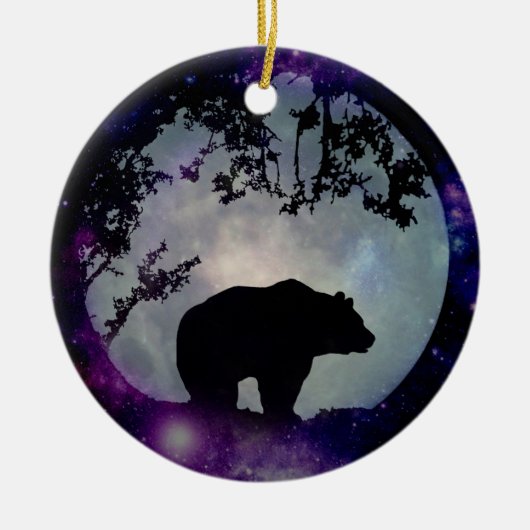Schöner Bär und Galaxy Wildlife Xmas Oracles Keramik Ornament (Vorne)