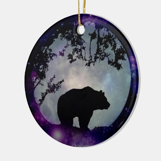 Schöner Bär und Galaxy Wildlife Xmas Oracles Keramik Ornament (Links)