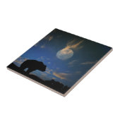 Schöner Bär und Mond Art Tile Fliese (Seite)