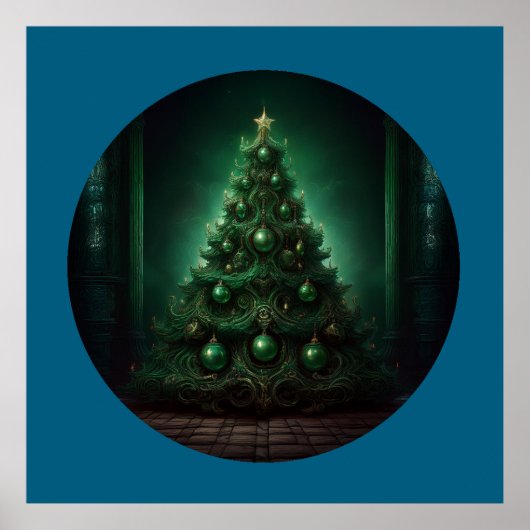 Schöner Barockstil Weihnachtsbaum Poster (Vorne)