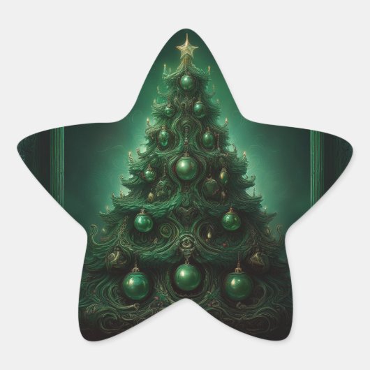 Schöner Barockstil Weihnachtsbaum Stern-Aufkleber (Vorderseite)