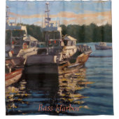 Schöner Bass Harbour Maine Fishing Boat Scene Duschvorhang (Vorderseite)