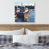 Schöner Bass Harbour Maine Fishing Boat Scene Leinwanddruck (Insitu (Schlafzimmer))