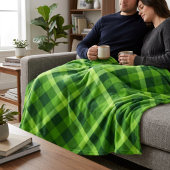 Schöner Baum Grüner Karo Großes Fleece-Decke Fleecedecke