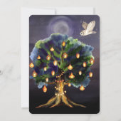 Schöner Baum mit Lanterns, Mond, Schüssel Geburtst Einladung (Rückseite)