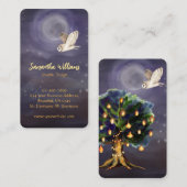 Schöner Baum mit Laternen, Mond und Schale Visitenkarte (Vorne/Hinten)