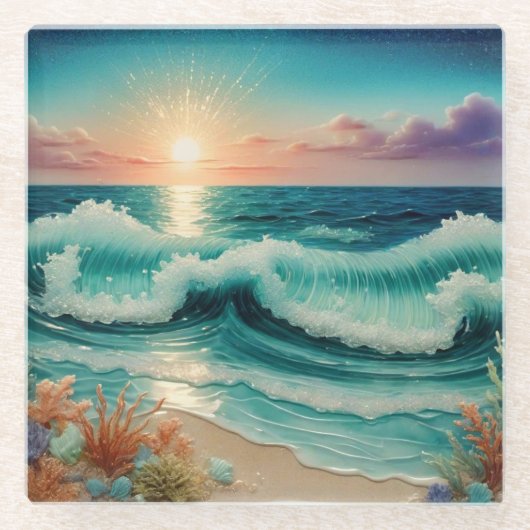 Schöner Beach Sea Waves Untersetzer (Vorderseite)