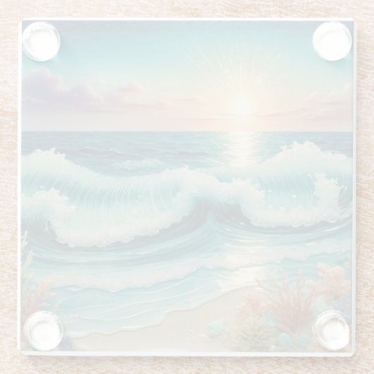 Schöner Beach Sea Waves Untersetzer (Rückseite)