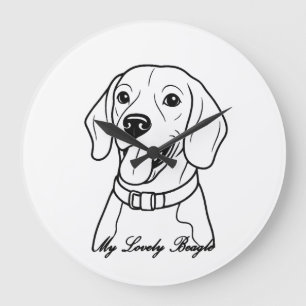 Schöner Beagle Große Wanduhr