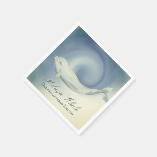 Schöner Beluga Whale, Delphinapterus Leucas Serviette (Ecke)