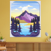 Schöner Berg am Morgen Leinwanddruck (Insitu (Wohnzimmer))