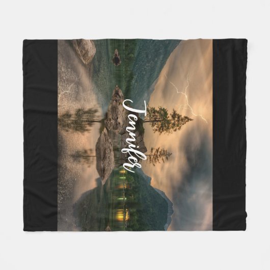 Schöner Bergsee im Abend Foto Fleecedecke (Vorderseite (Horizontal))