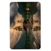 Schöner Bergsee im Abend Foto Magnet (Vertikal)