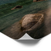 Schöner Bergsee im Abend Foto Poster (Ecke)