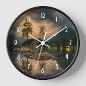 Schöner Bergsee im Abend Foto Uhr (Vorderseite)