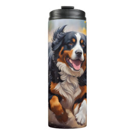 Schöner Berner Hund & Blume Thermosbecher