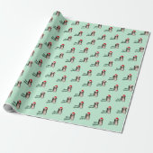 Schöner Berner Hund in der Weihnachtsmannmütze Geschenkpapier (Ungerollt)