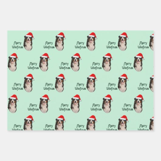 Schöner Berner Hund in der Weihnachtsmannmütze Geschenkpapier Set (Vorderseite)