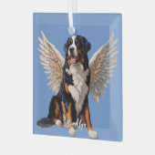 Schöner Berner Hund mit Flügeln Ornament Aus Glas (Vorderseite links)