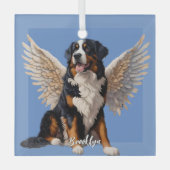 Schöner Berner Hund mit Flügeln Ornament Aus Glas (Vorderseite)