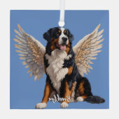 Schöner Berner Hund mit Flügeln Ornament Aus Glas (Rückseite)