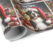 Schöner Berner Hund mit Weihnachtsmannmütze Geschenkpapier (Rolleneckpunkt)