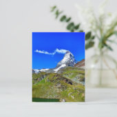 Schöner berühmter Schweizer Matterhorn mit Wolken Postkarte (Stehend Vorderseite)