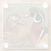 Schöner Berührungsmoment zwischen Holzenten Glasuntersetzer (Rückseite)