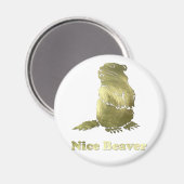 schöner Biber Magnet (Vorderseite/Rückseite)