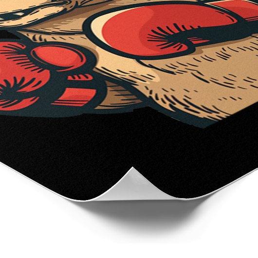 Schöner Biber mit rotem Boxhandschuh Kostüm Poster (Ecke)