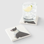 Schöner Black and White Boston Terrier Untersetzer (Seitenansicht)